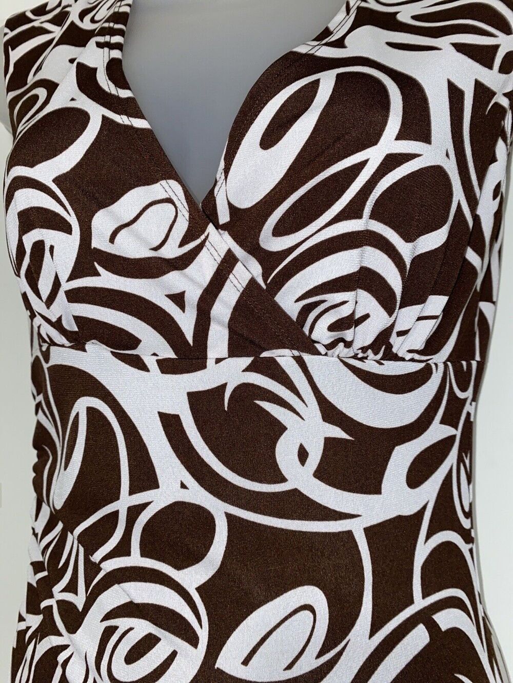 Iz Byer California Dress Women Size Small Brown and White Geometric